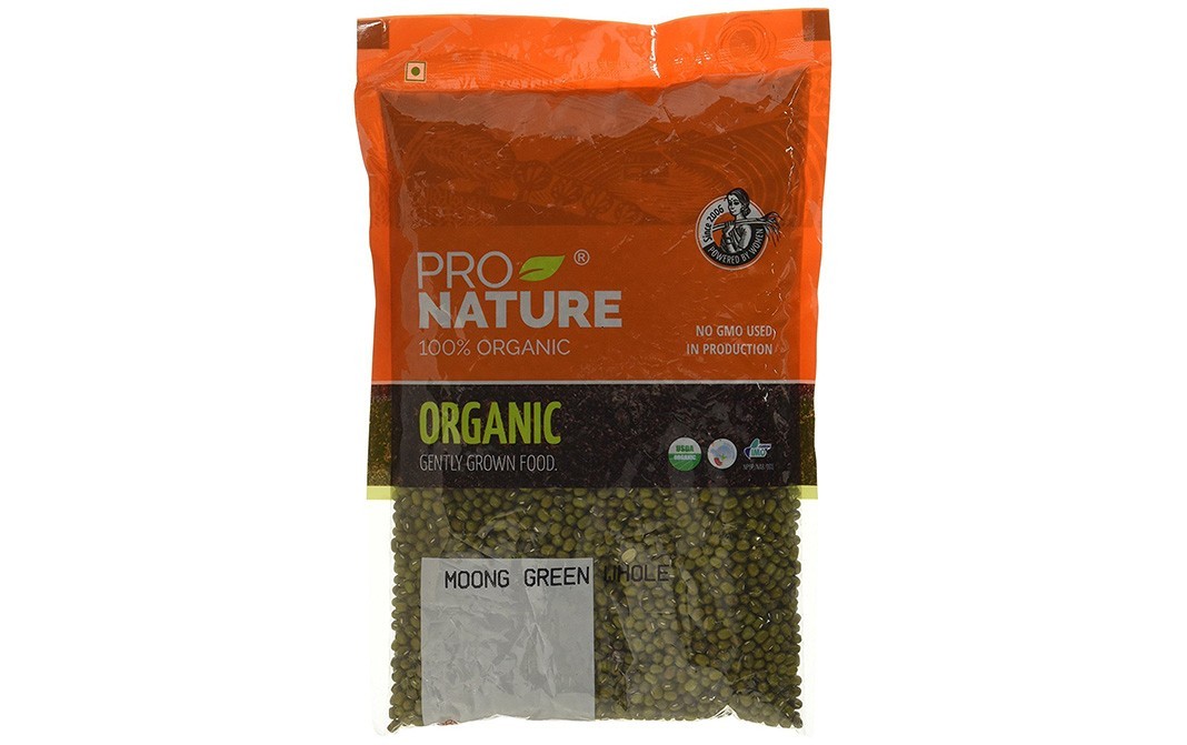 Pro Nature Organic Moong Green Whole   Pack  500 grams